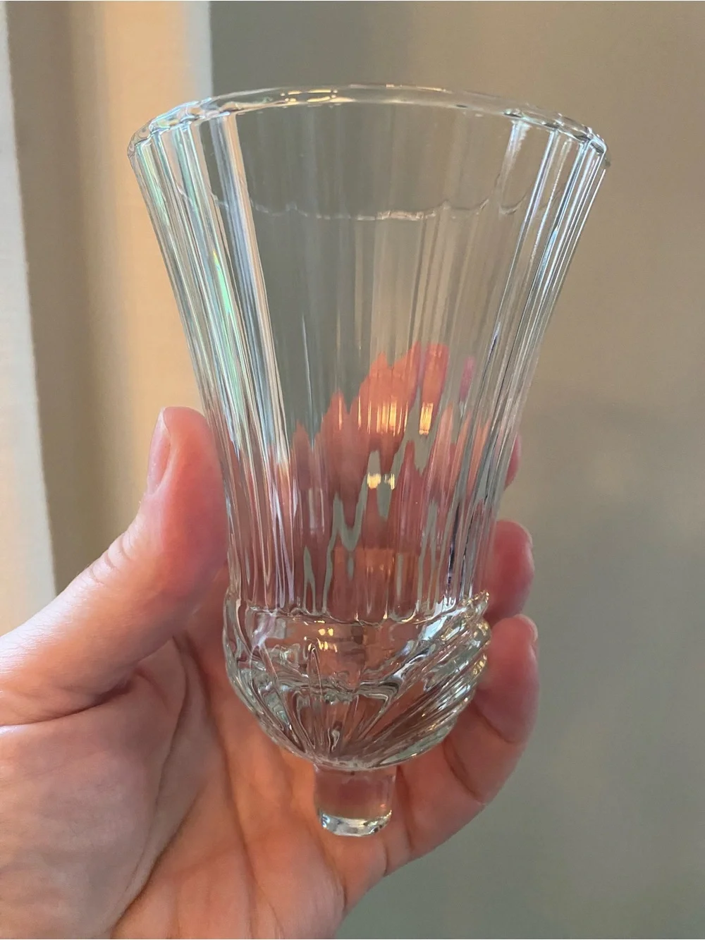 Vintage Homco Home Interiors Renaissance clear glass votive candle holder tulip